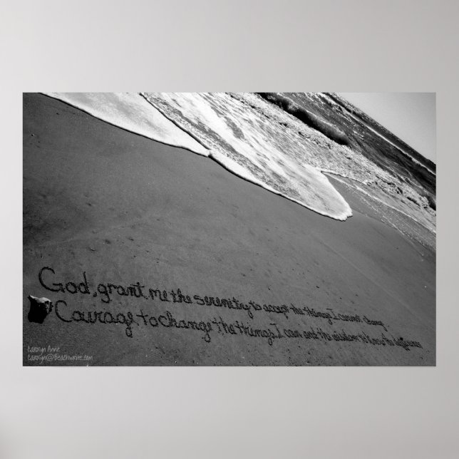 Poster Oração da Serenidade de Beachwrite (Frente)
