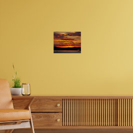 Póster Oração da Serenidade Paisagem do Pôr do Sol Laranj