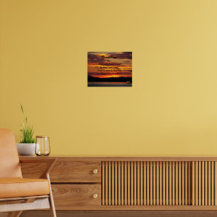 Póster Oração da Serenidade Paisagem do Pôr do Sol Laranj