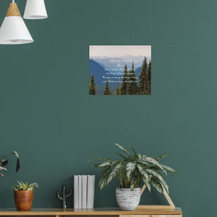Poster Oração da Serenidade Paisagem Montanhas Nebulosas