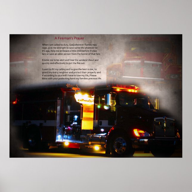 Póster Oração de bombeiro (Frente)