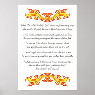 Poster Oração de bombeiro