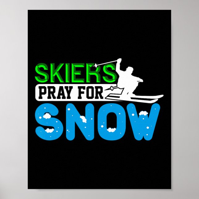 Poster Oração De Esqui E Snowboard Para O Presente De Esq (Frente)