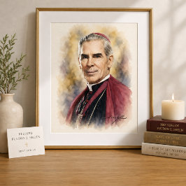 Poster Oração de Intercessão do Beato Fulton Sheen Santa 