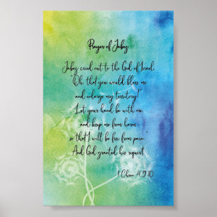 Poster Oração De Jabez Watercolor Com Dandelions