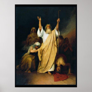 Poster Oração de Moisés, pintura de arte.