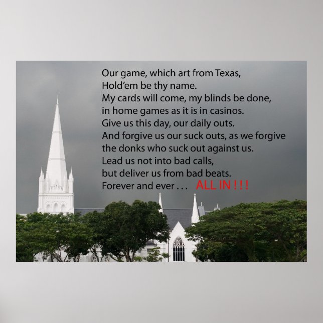 Póster oração de pôquer (Frente)