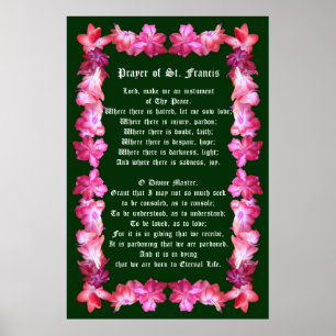 Poster Oração de St Francis com beira do cacto de Natal