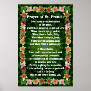 Poster Oração de St Francis com quadro de Iceplant