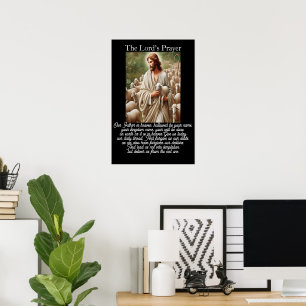 Poster Oração do Senhor Bom Pastor Rebanho Arte