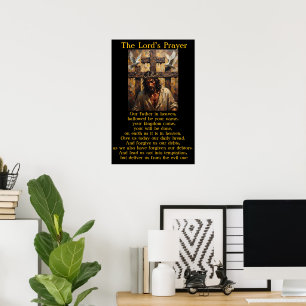 Poster Oração do Senhor Crucificação Graça Redenção Obra