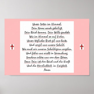 Póster Oração do Senhor em alemão