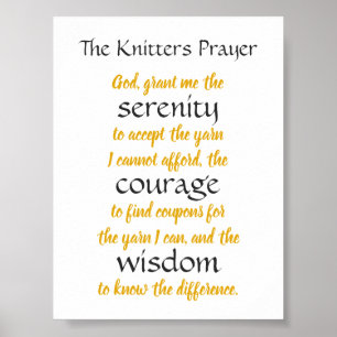 Poster Oração dos Knitters engraçada