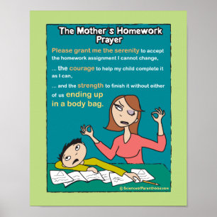 Poster Oração dos trabalhos de casa de uma mãe (verde