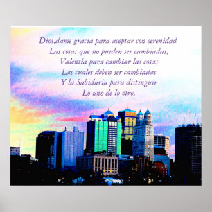 Poster Oração/espanhol da Poster-Serenidade da