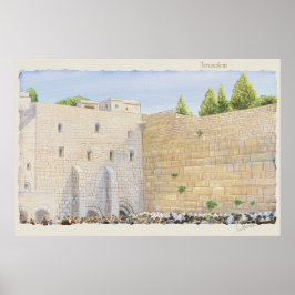 Poster Oração, Muro Ocidental KOTEL Jerusalém Cidade Anti