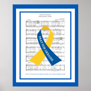 Poster Oração para a Ucrânia Hymn Sheet Music 