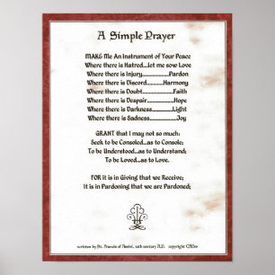 Póster ORAÇÃO SIMPLES do =A de POPE= ST FRANCIS para a