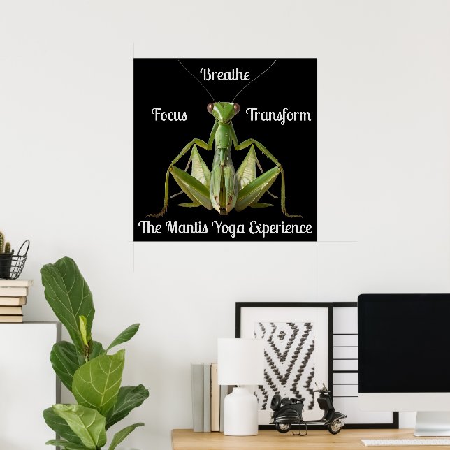 Poster Oração Verde Mantis Yoga Personalizada (Escritório em casa)