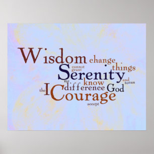 Póster Oração Wordle da serenidade no abstrato