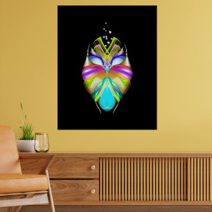 Poster Oracle Owl Preto e Multicolorido