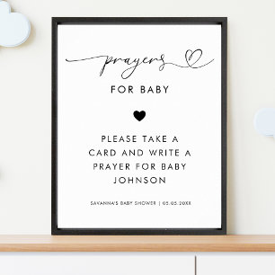 Poster Orações de Script de Coração para Sinal de Chá de