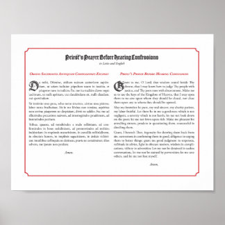 Poster Orações do Padre antes da Confissão
