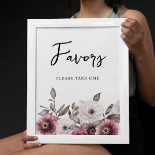 Poster Orações Florais Brancas e Placas para Sinais Bebês