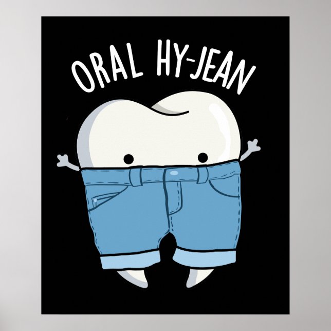Poster Oral Hy-jean Funny Tooth Pun Dark BG (Frente)