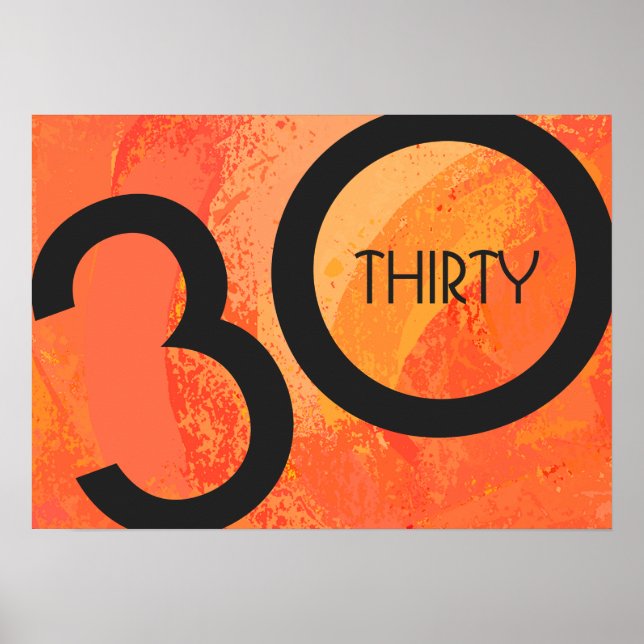 Poster Orange 30 Decade Birthdday (Frente)