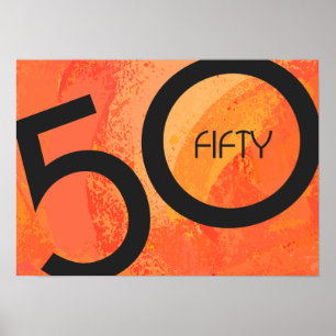 Póster Orange 50 Decade Birthday