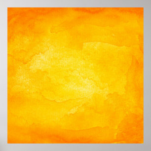 Poster Orange abstract watercolor macro texture backgroun
