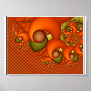Poster Orange And Green Number 1