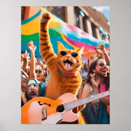Poster Orange Cat Rocker