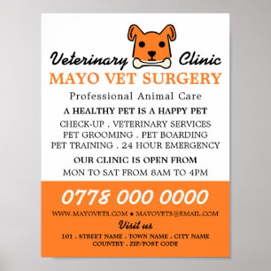 Poster Orange Dog, Veterinarian, Serviço Veterinário