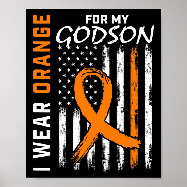 Poster Orange For My Godson Leukemia Cancer Ame (Frente)