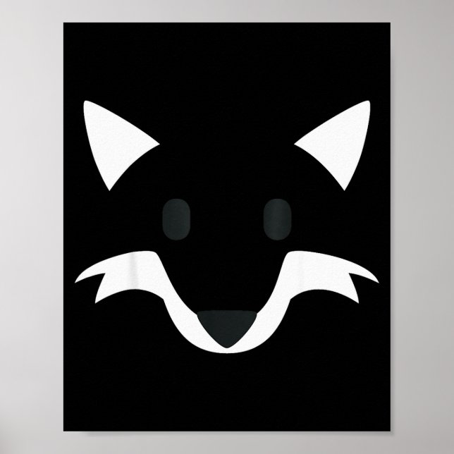 Poster Orange Fox Face Halloween Apparel Matching Group F (Frente)