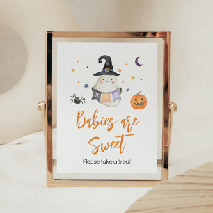 Poster Orange Halloween Ghost Little Boo Babies são doces