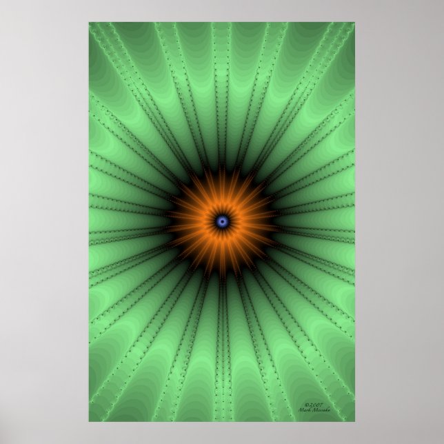 Póster Orange Iris Fractal (Frente)