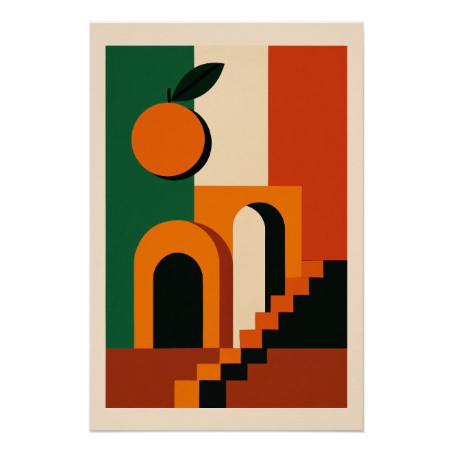 Póster Orange Italienne – Soleil et Architecture (Frente)