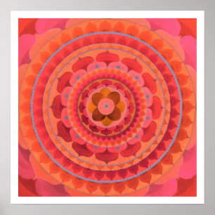 Póster Orange Mandala