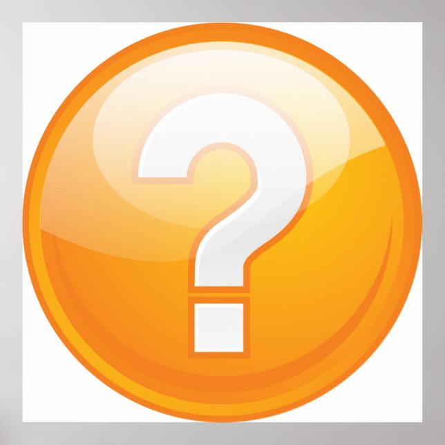 Poster Orange Question Mark Bold Modern Symbol (Frente)