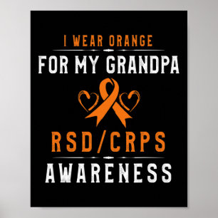 Poster Orange Ribbon Crpsrsd Sensibilização Para O Vovô -