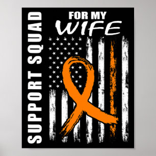 Poster Orange Ribbon Wife Leukemia Sensibilização EUA Ban