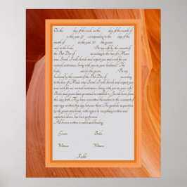 Poster Orange Silk Ketubah texto de reforma canadense