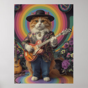 Poster Orange Tabby Rocker