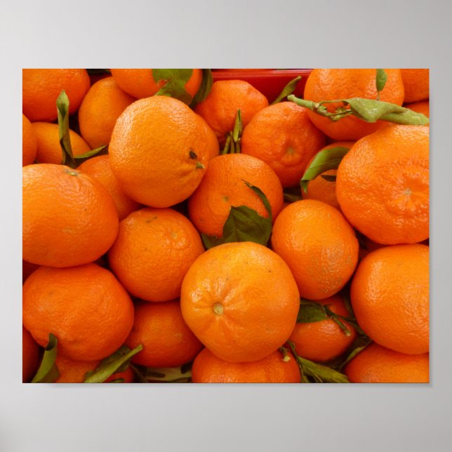 PÓSTER ORANGE TANGERINES FOTOGRAFIA FRUTA PAPEL DE PAREDE (Frente)