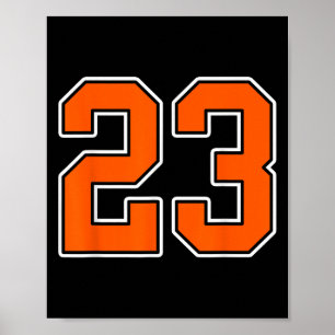 Poster Orange White Number 23 Jersey Player Uniform #23