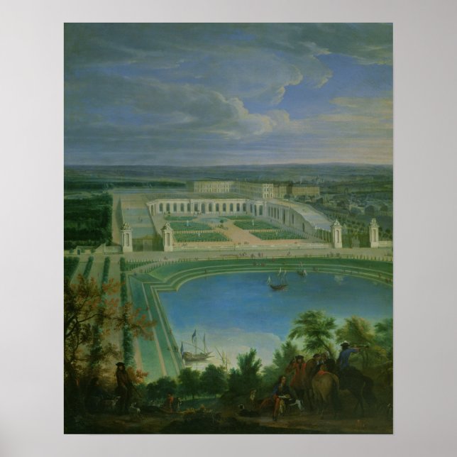 Poster Orangery e o Chateau em Versalhes, 1696 (Frente)