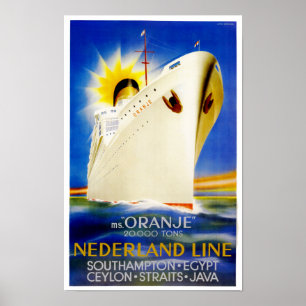 Póster Oranje ~ Nederland Line